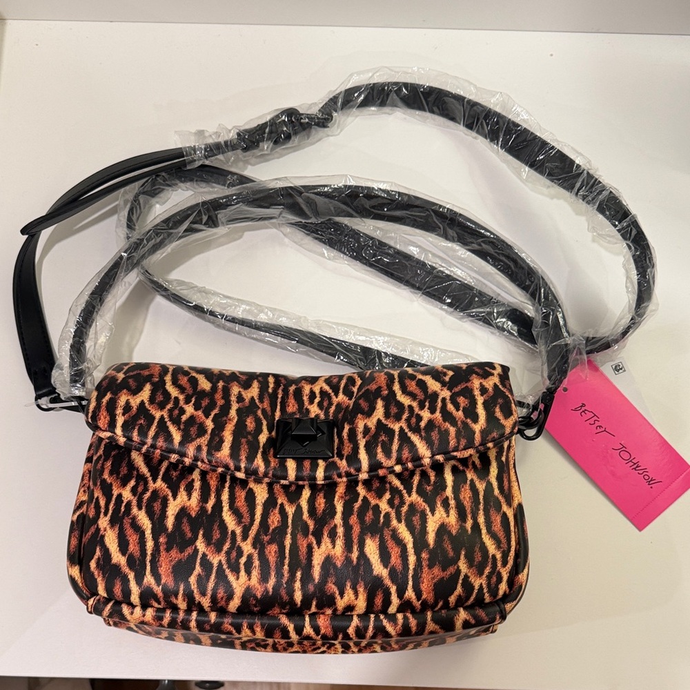 Betsey Johnson Soft Leopard Print Shoulder Bag, NWT - Picture 7 of 16